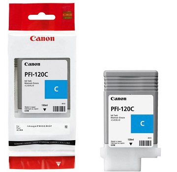 Cartus cerneala Canon PFI-120C, cyan, capacitate 130ml, pentru Canon TM 200/205/300/305